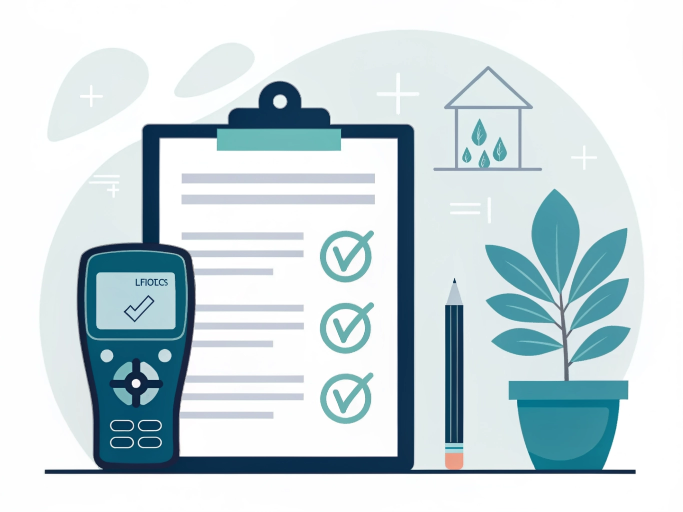 Damp survey cost in Liverpool - survey checklist and moisture meter illustration